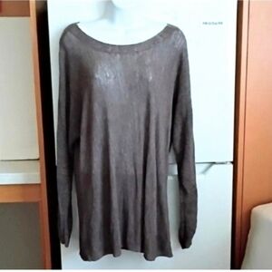 Eileen Fisher 80% Linen Sweater In Mocha sz L